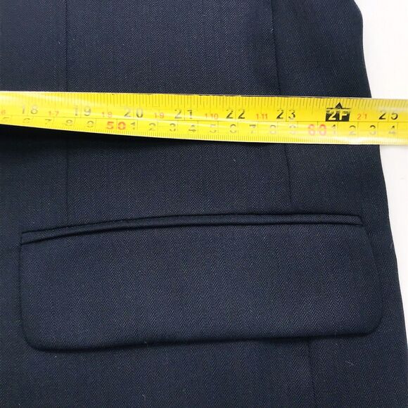 Stafford NEW Sport Coat Worsted Wool Herringbone Blue 48L - Picture 8 of 14